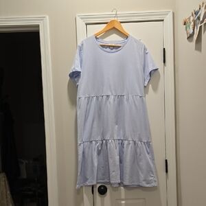 Light Blue Tiered Womens Dress